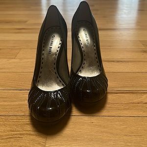 Black patent heels.